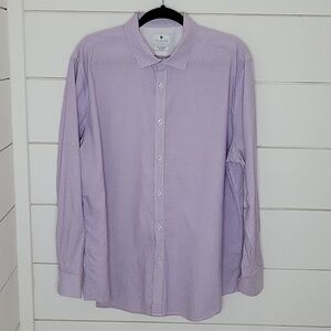 NWOT Ryan Seacrest Distinction 17 1/2 34/35 purple & white dress shirt